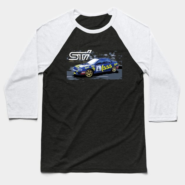 555 STI Colin McRae STI Baseball T-Shirt by cowtown_cowboy